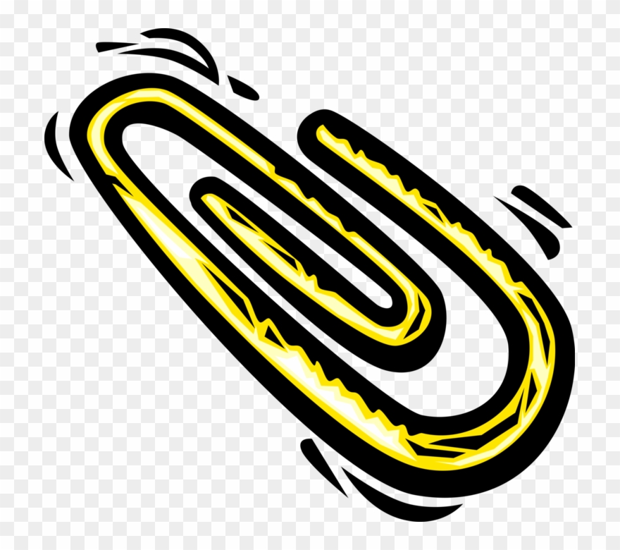 Vector Illustration Of Paper Clip Or Paperclip Office - Png Download