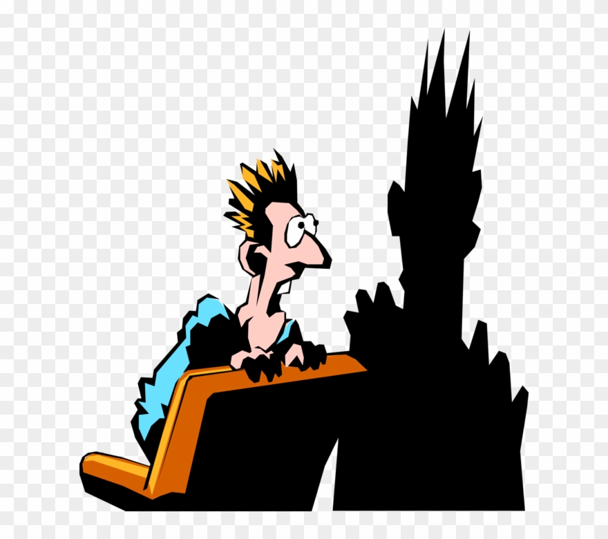 Dude Is Afraid Of His Own Shadow - He Is Afraid Of His Own Shadow Clipart