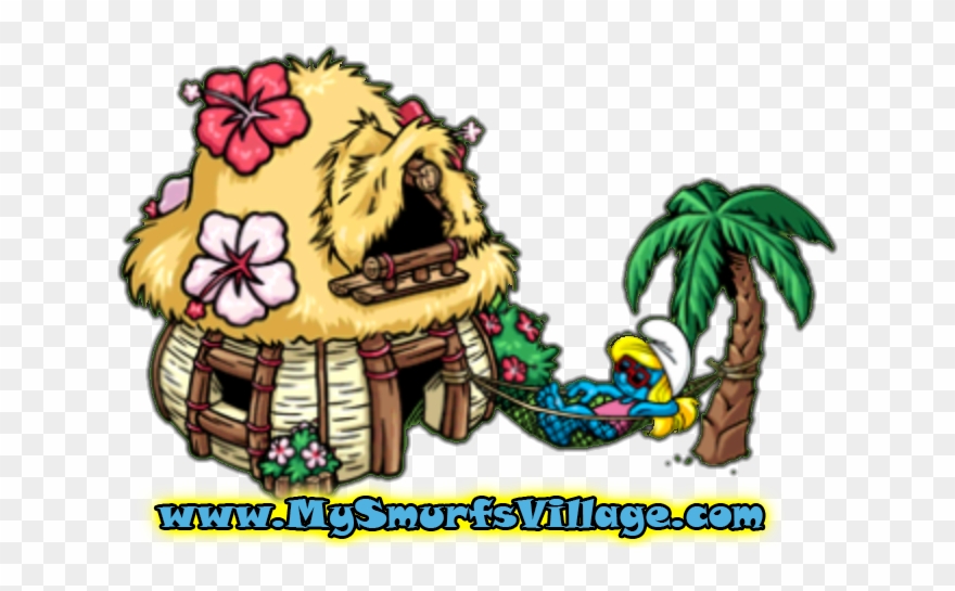 Smurfette Summer House - Smurfette's House Clipart