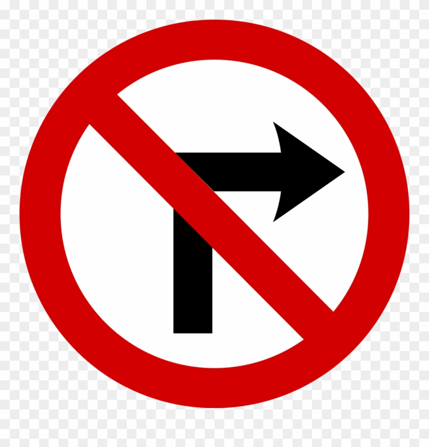 Mandatory Road Sign No Right Turn Clipart