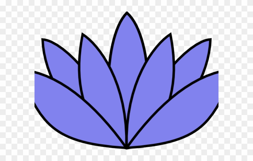 Blue Flower Clipart Lotus - Flower To Draw Easy - Png Download