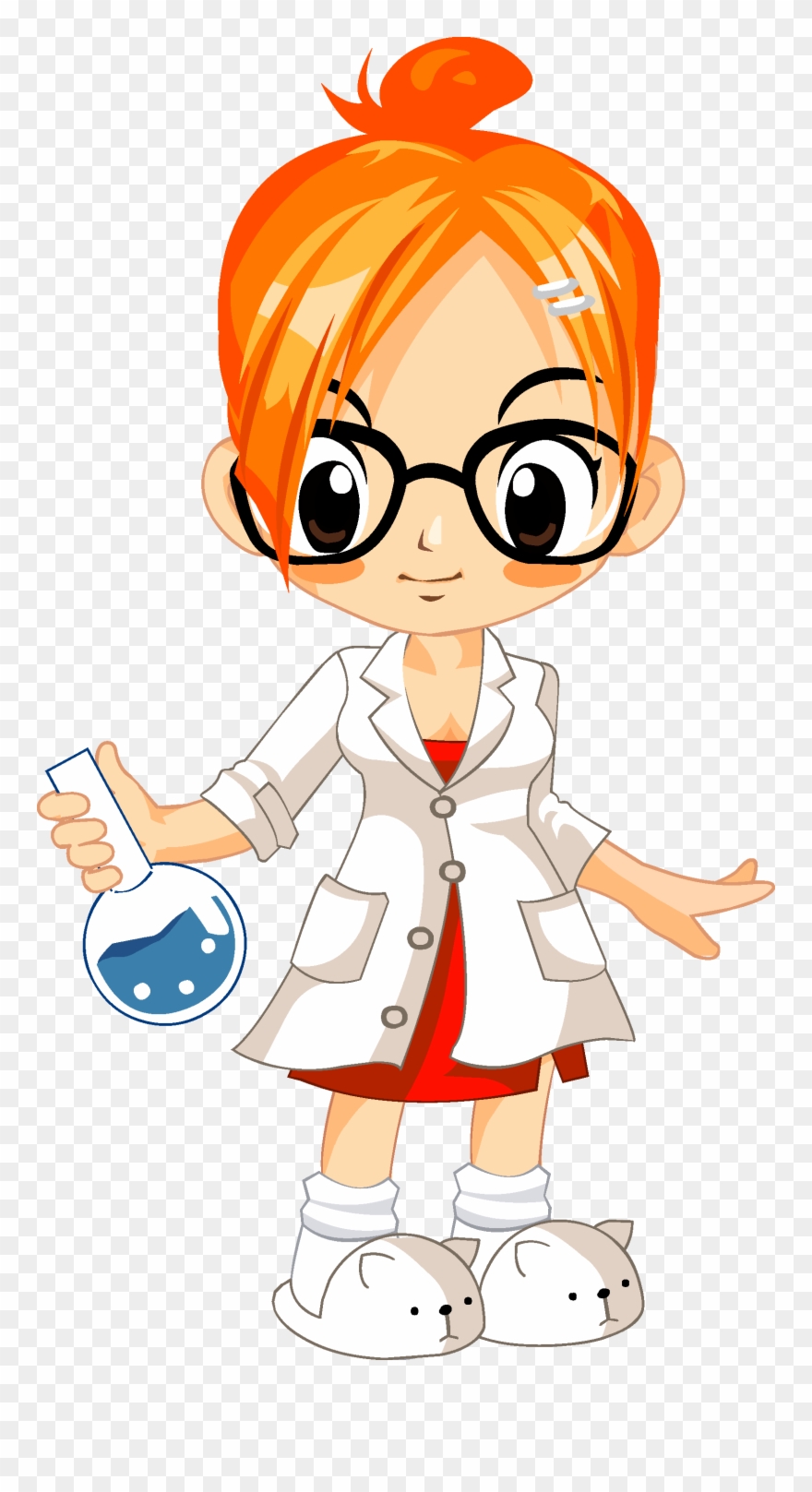 Cientistas Girls With Glasses, Clipart, Cartoon Characters, - Lab Scientist Clipart - Png Download