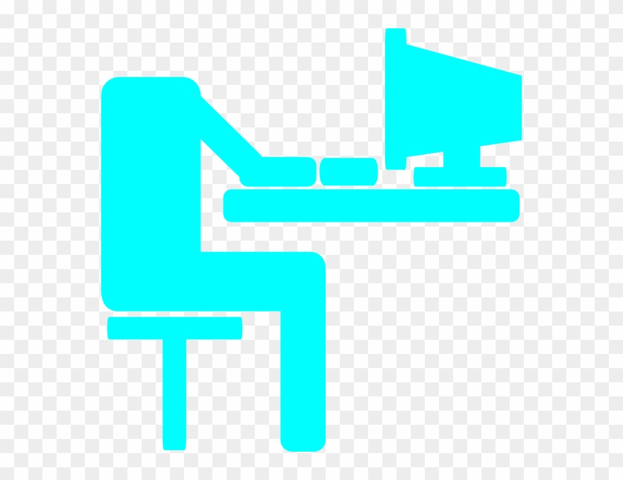 Clip Art Person On Computer - Png Download