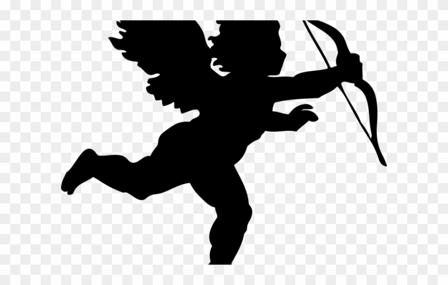 Angel Warrior Clipart Bow Arrow - Best Gift Cupid Ilhouette Hoodie/t-shirt/mug Black/navy/pink/white - Png Download