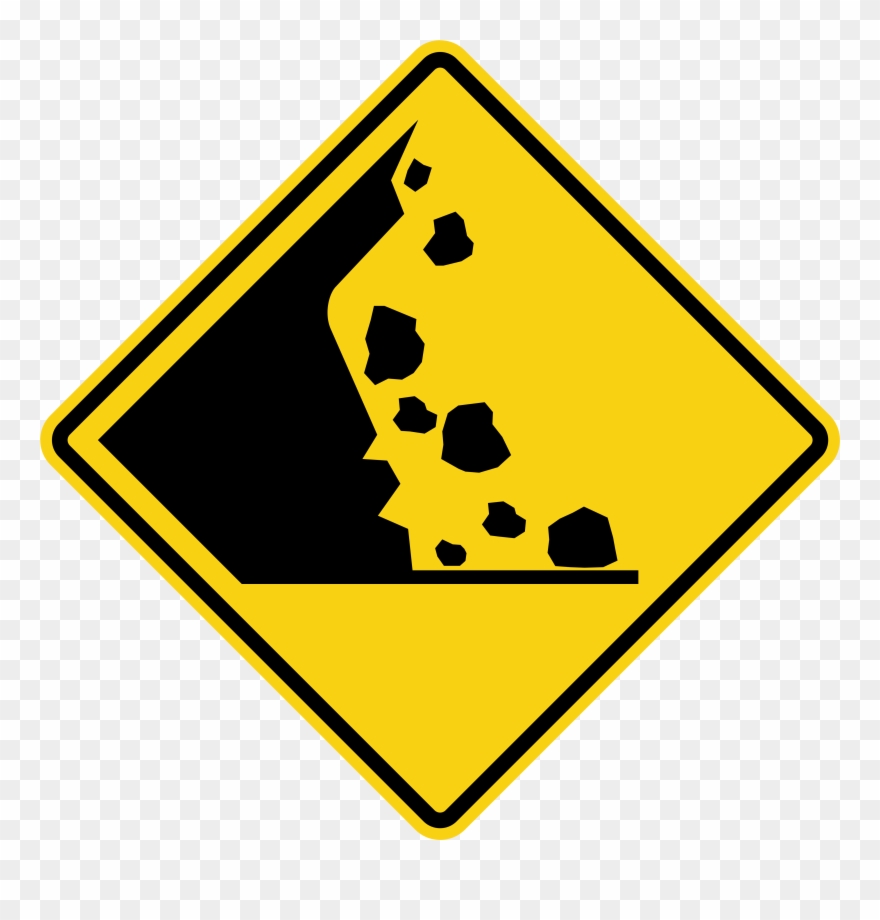 Thailand Road Sign ต-40 - ป้าย ระวัง หิน ร่วง Clipart