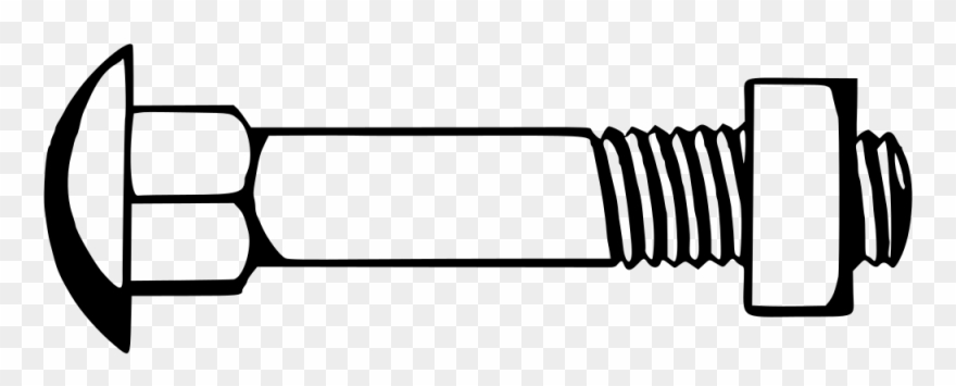 Carriage Bolt - Nut And Bolt Clip Art - Png Download