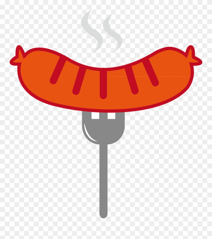 Hot Dog Sausage Bun Barbecue Cartoon Clipart