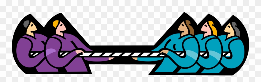 Vector Illustration Of Competitors In Unequal Unbalanced - Transparent Tug Of War Clipart - Png Download