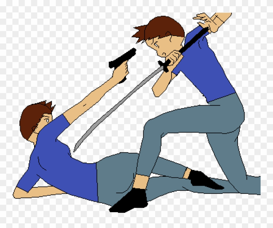 Fighting Myself - Cartoon Clipart