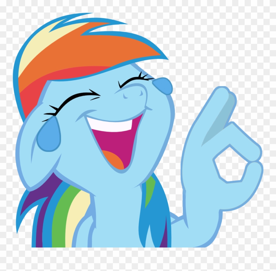 👌, 😂, Alternate Version, Crying, Cursed Image, Editor - Laughing Rainbow Dash Clipart