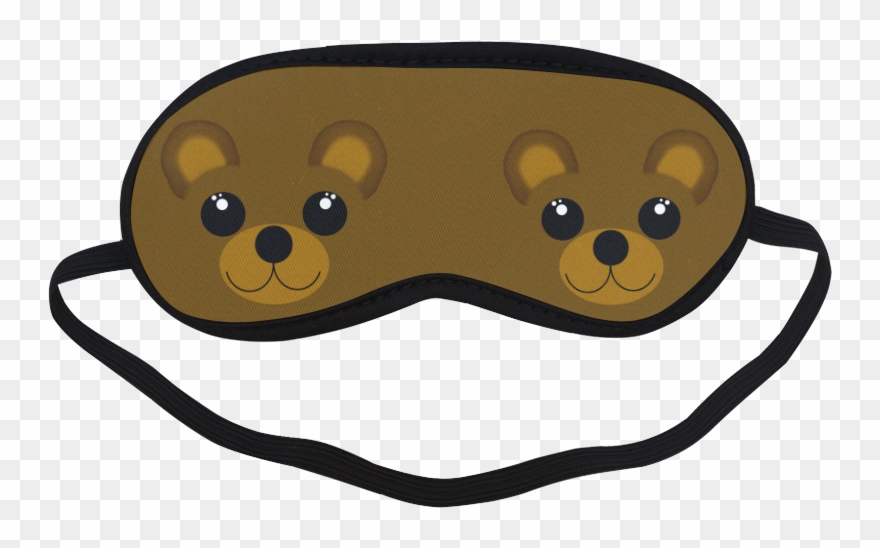Kawaii Brown Bear Sleeping Mask By Gravityx9 At Artsadd - Eye Masks Clipart