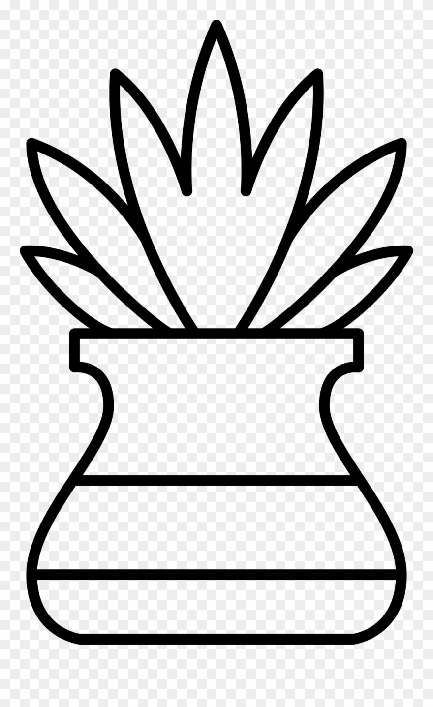 Potted Plant Coloring Page - Planta En Maceta Para Colorear Clipart