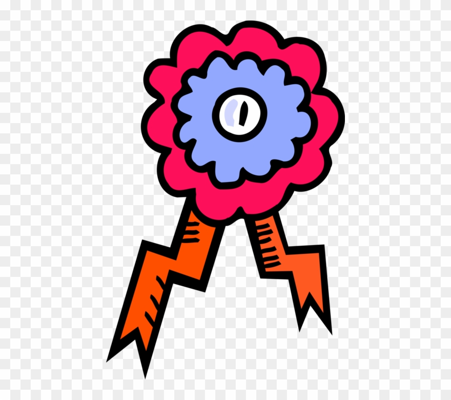 First Place Prize Ribbon Vector Image Illustration Clipart