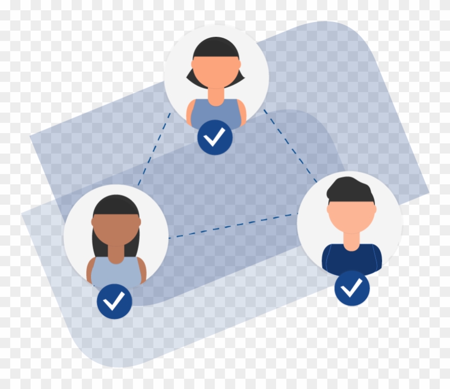 Illustration Of Three Hiring Managers Being Connected - Design Clipart