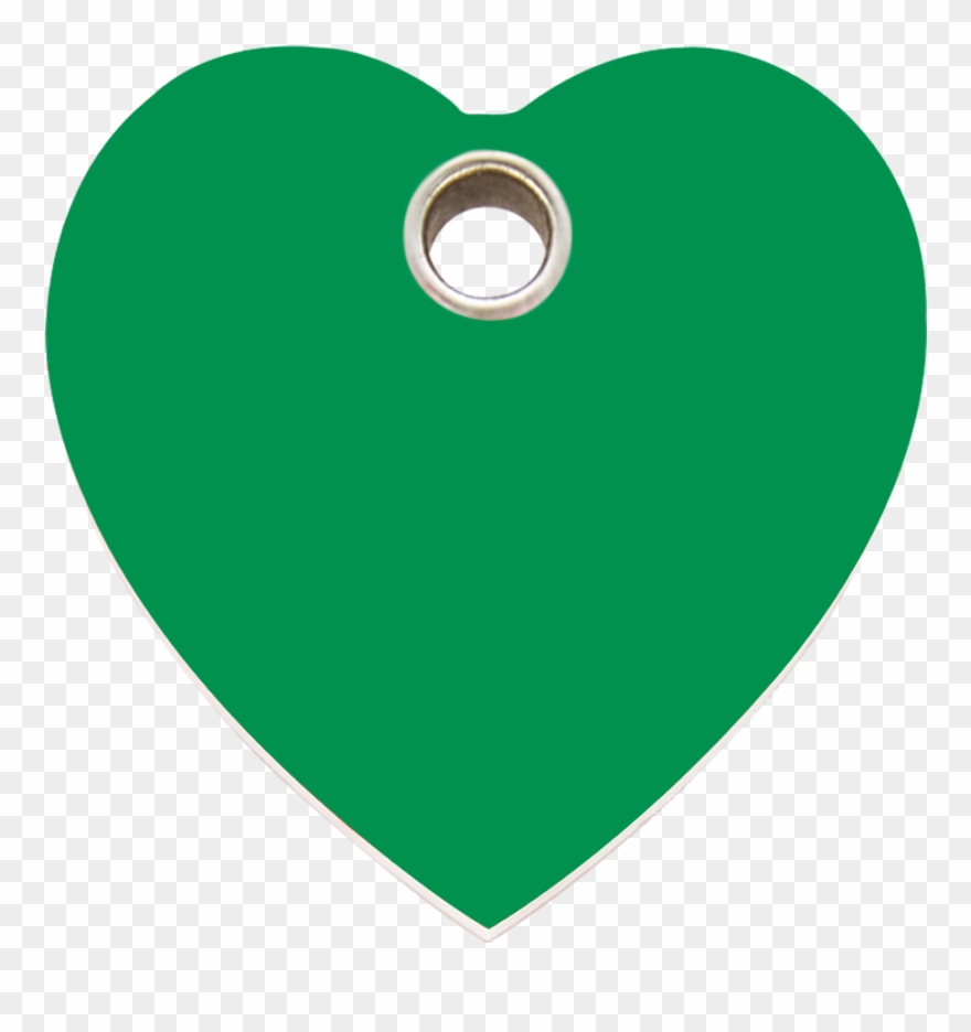 Red Dingo Plastic Tag Heart Green - Icon Clipart