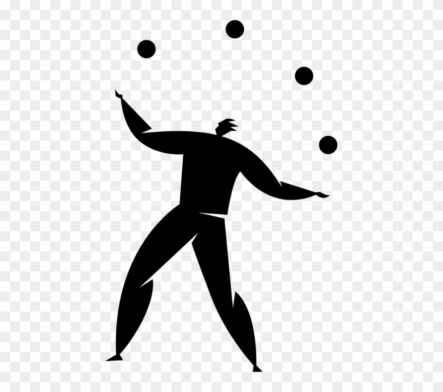Vector Illustration Of Multitask Circus Juggler Juggles - Malabarista Vetor Png Clipart