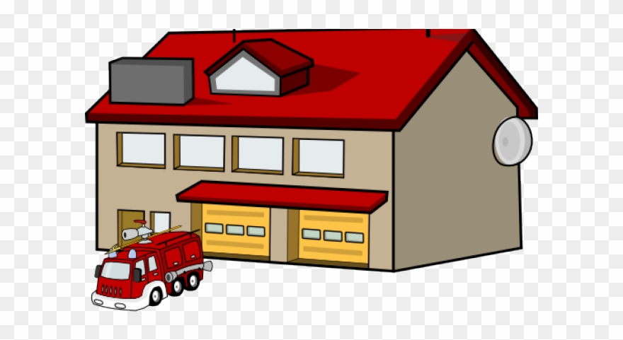 Clip Art Fire Station - Png Download