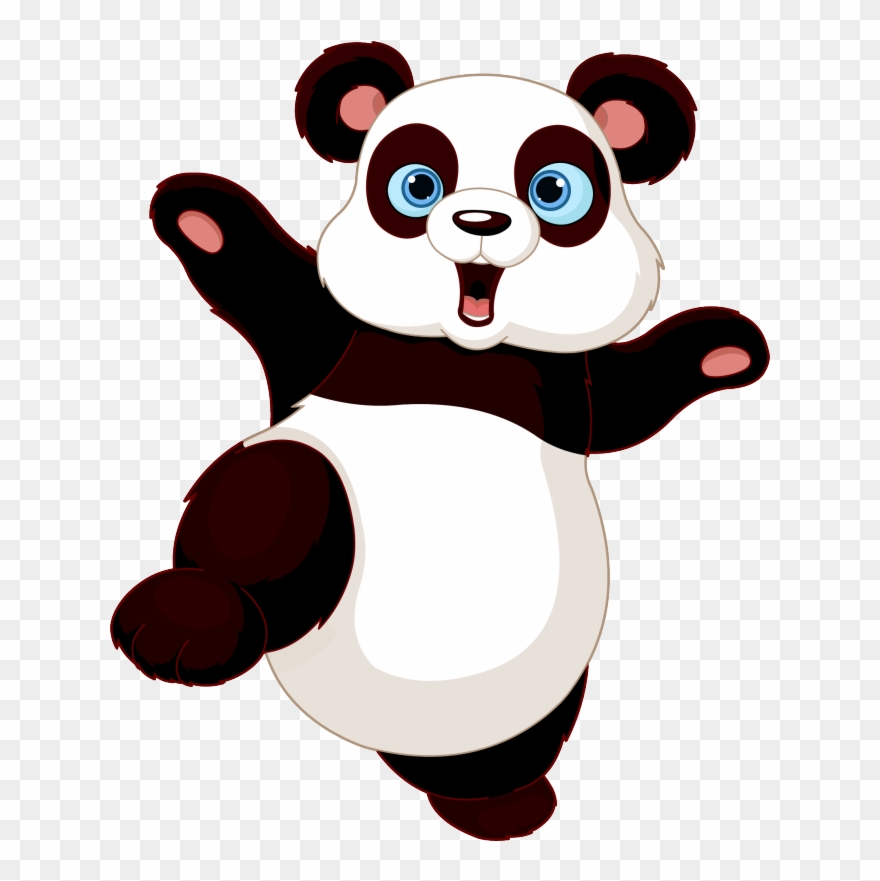 Panda Dancer Stickers Cute Cartoon Holding Blank - Kungfu Panda Clipart - Png Download