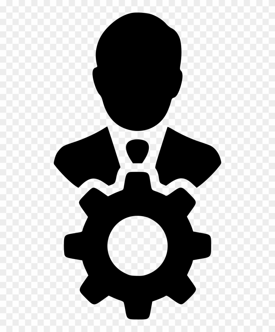 Man Gear Cog Avatar User Control Comments - Man With Gear Icon Clipart
