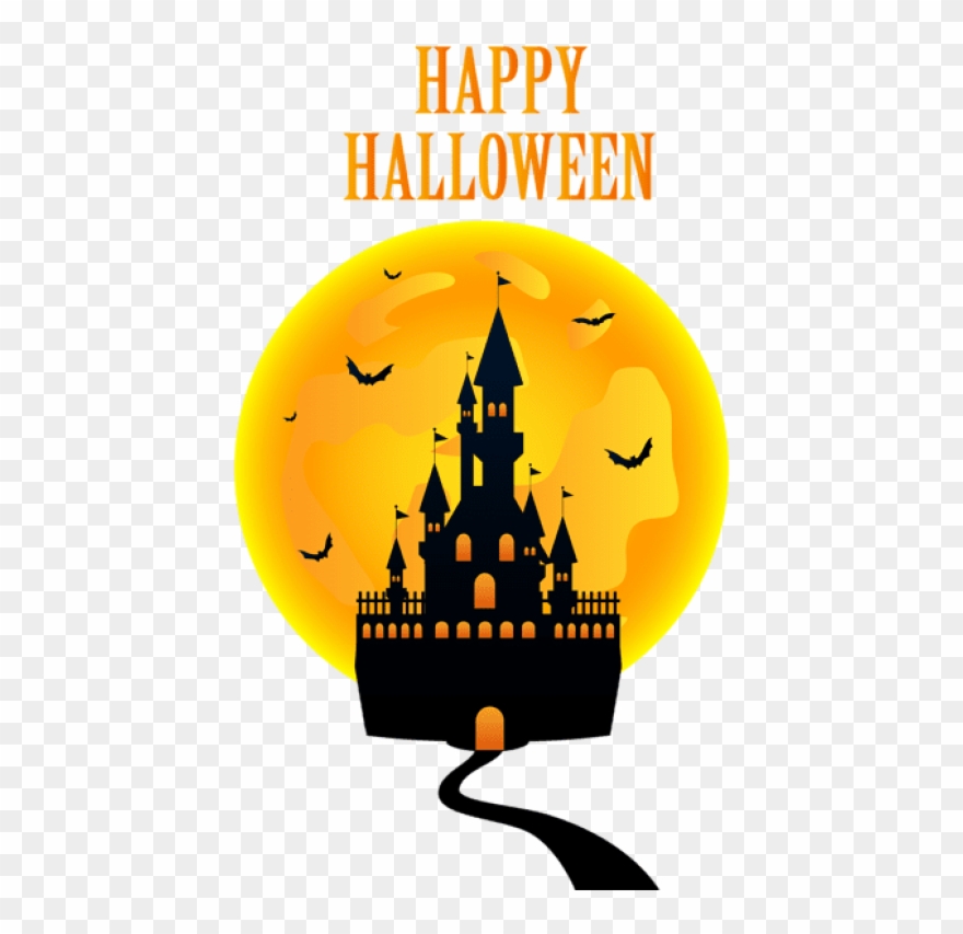 Free Png Happy Halloween With Castle Png Images Transparent - Happy Halloween Png Transparent Clipart