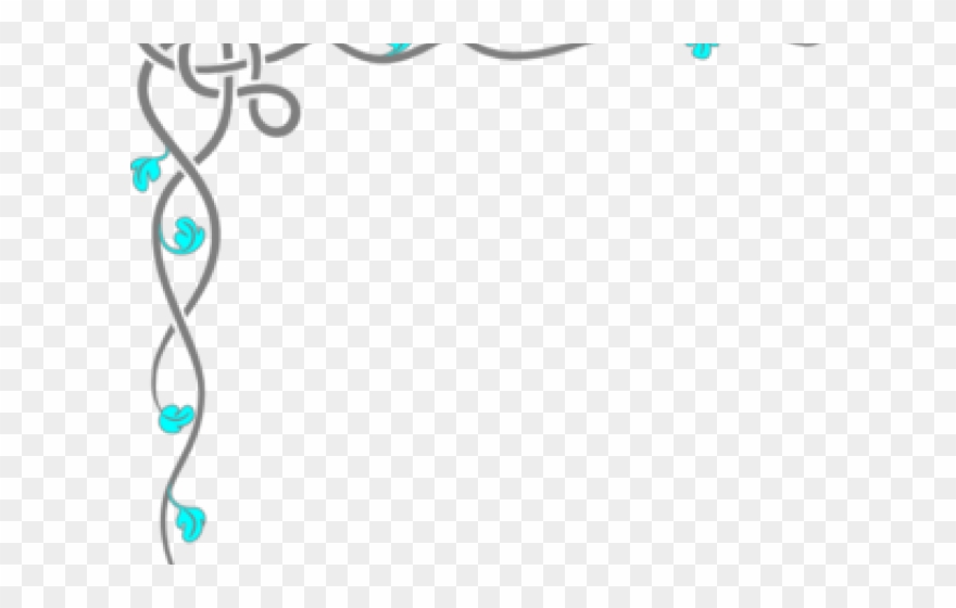Flourish Clipart Single Line - Simple Border Side Design - Png Download