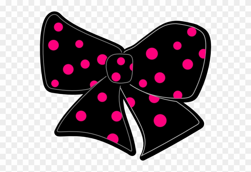 Pink Polka Dot Bow Clipart - Png Download