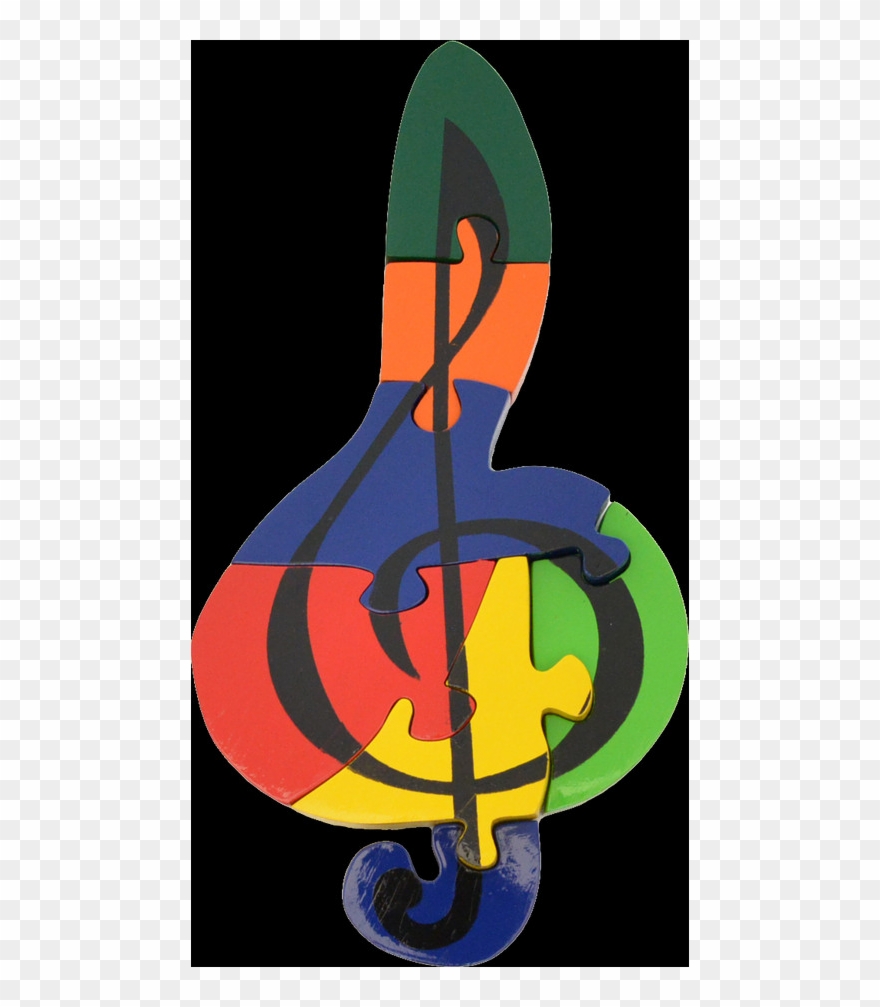 Treble Clef Puzzle - Illustration Clipart
