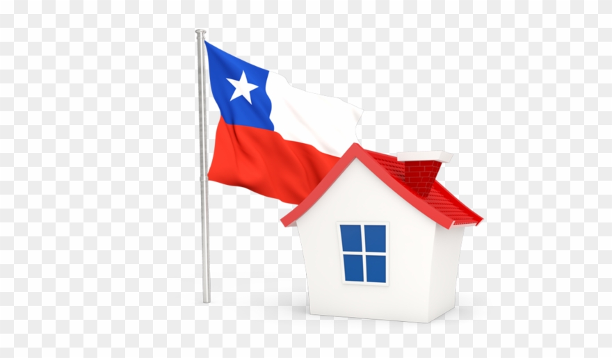 House With Flag Clipart