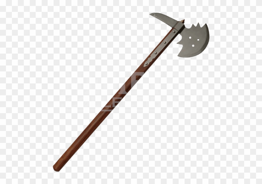 Clip Art Long Medieval Battle Axe With Transparent - Medieval Axe - Png Download