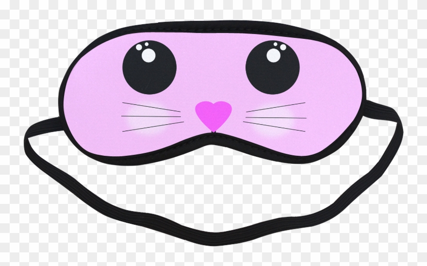 Kawaii Kitty Sleeping Mask - Anime Blindfold Mask Clipart