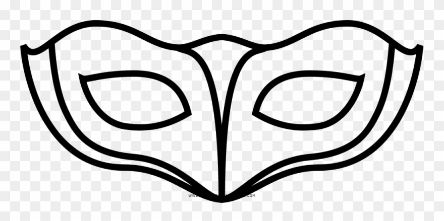 Eye Mask Coloring Page - Mask Clipart