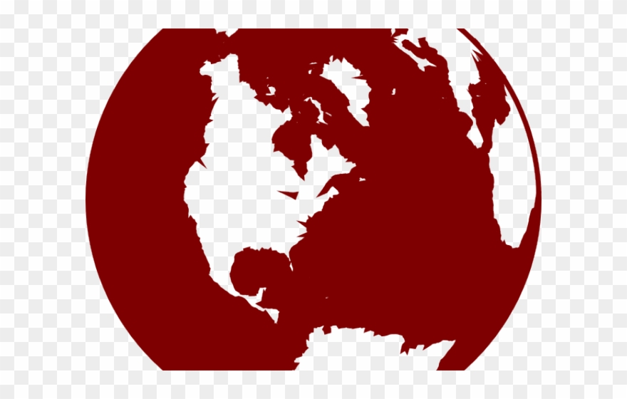 Earth Clipart Red - Black And White Globe Transparent - Png Download