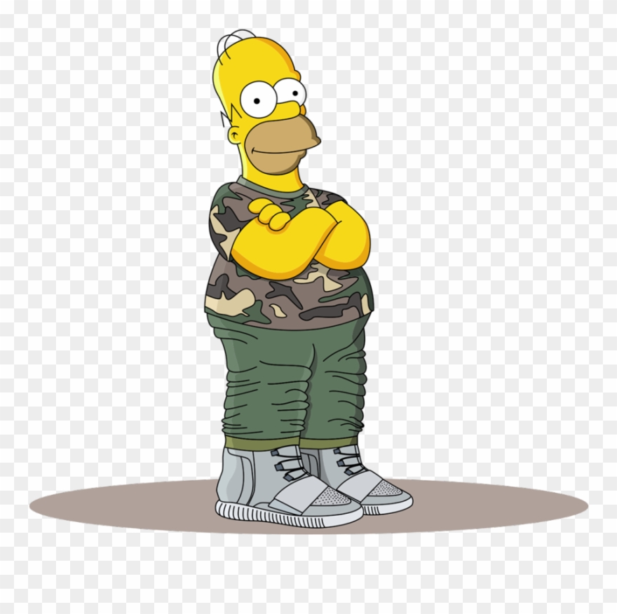 Homer Simpson In The Adidas Yeezy Boost - Homer Simpson Supreme Png Clipart