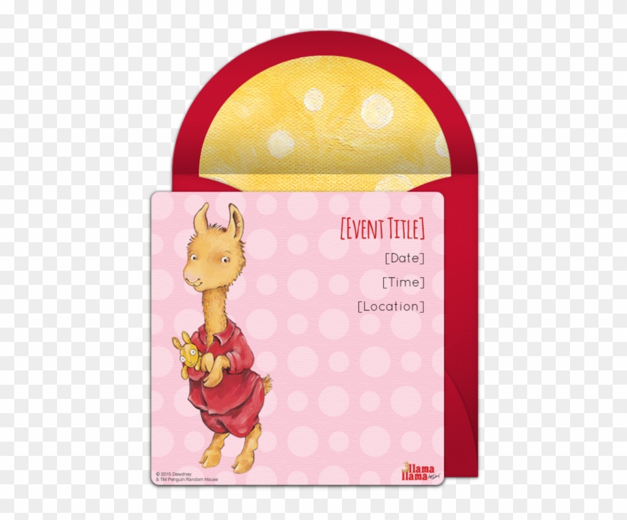 Adorable Free Llama Llama Online Invitation Perfect - Llama Llama Red Pajama Clipart
