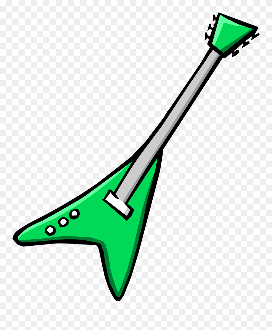 Electric Green Guitar Icon - Club Penguin Red Electric Guitar Clipart