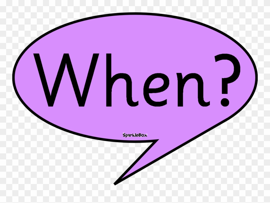 Anytime, Anywhere - Question Words Clipart - Png Download