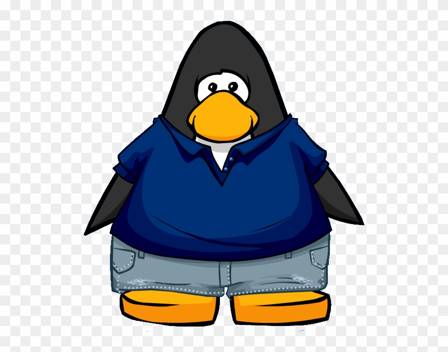 Blue Polo And Denim From A Player Card - Club Penguin Tuxedo Clipart