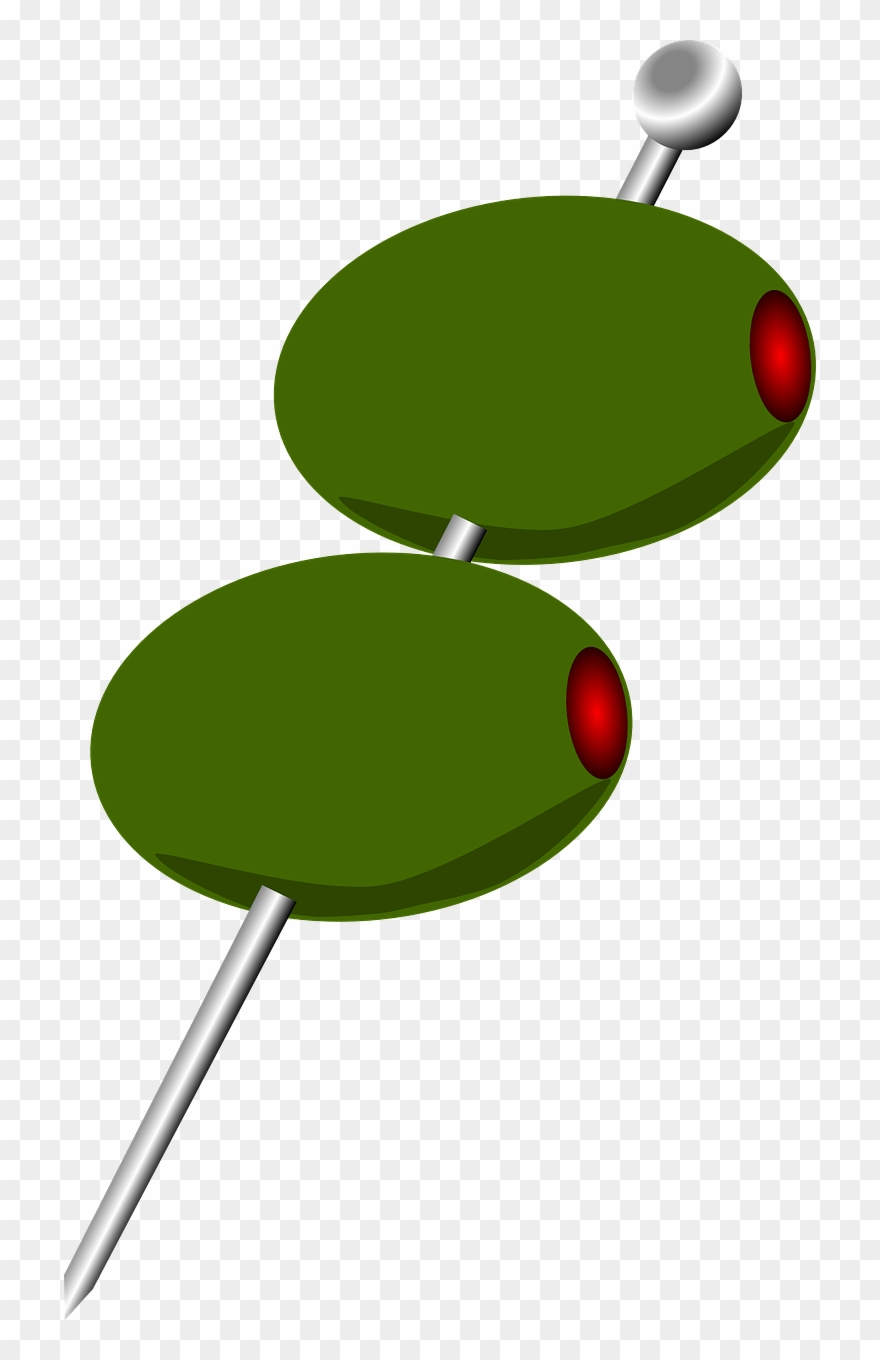 Olives Garnish Martini - Olive Clip Art - Png Download