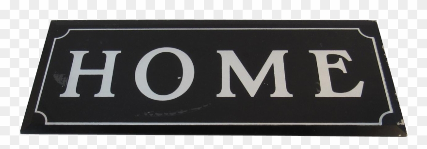Reverse Painted Glass Black And Silver Home Sign - Sign Clipart