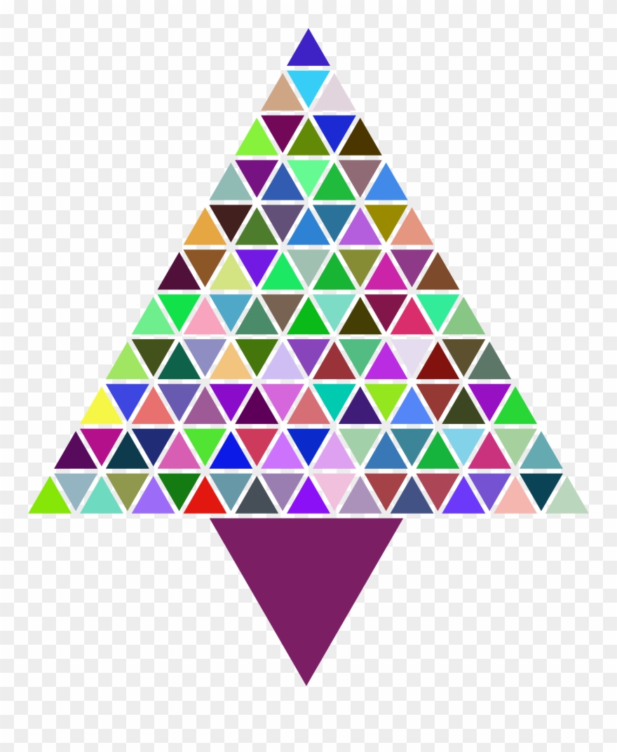 Prismatic Abstract Triangular Christmas Tree Vector - Christmas Day Clipart