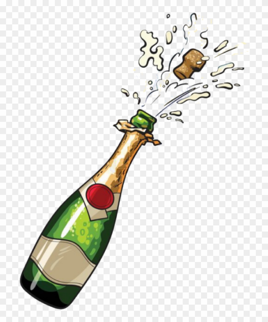 Report Abuse - Champagne Bottle & Glasses Clipart