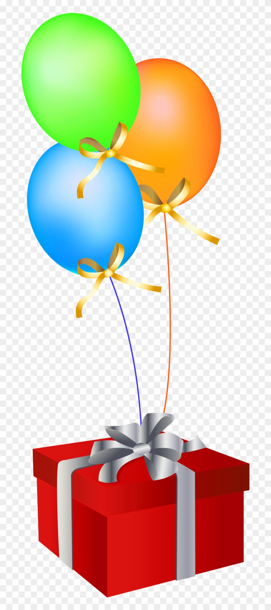 Free Png Red Gift Box With Balloons Png Images Transparent - Balloons And Gifts Png Clipart