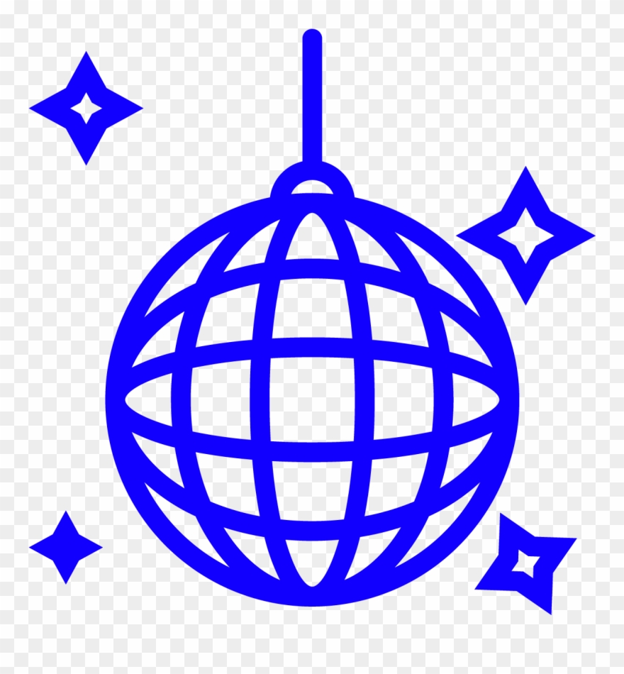 Festive Atmosphere - Disco Ball Drawing Cute Clipart