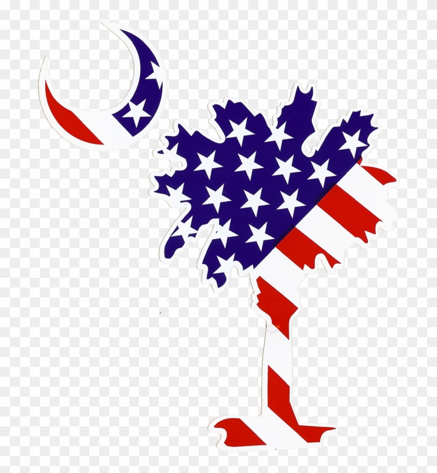 South Carolina Palmetto And Moon Custom Die Cut Decal - Sc Palmetto And Moon Png Clipart