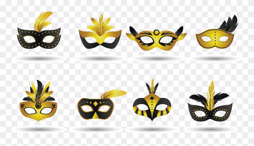 Masquerade Vector - Cartoon Masquerade Ball Masks Clipart