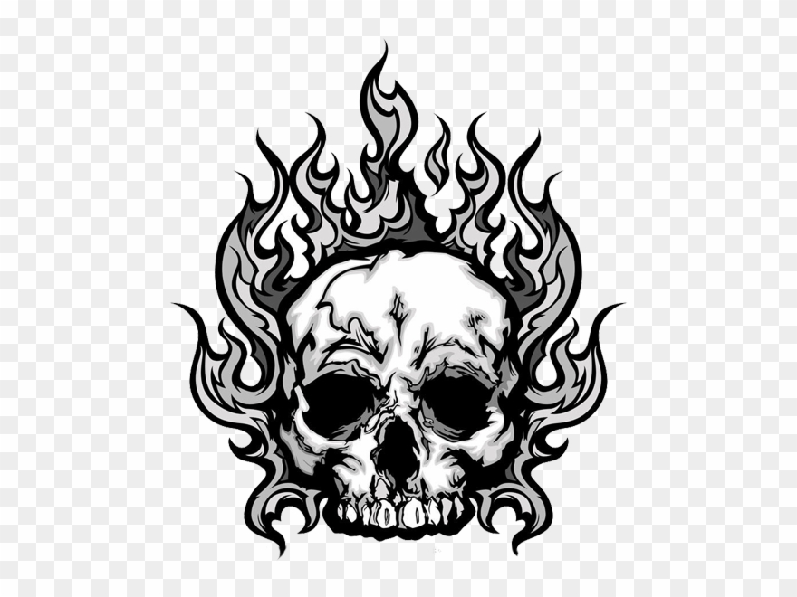 Human Skeleton Art Wildfire To Royaltyfree Pull - Draw A Burning Skull Head Clipart
