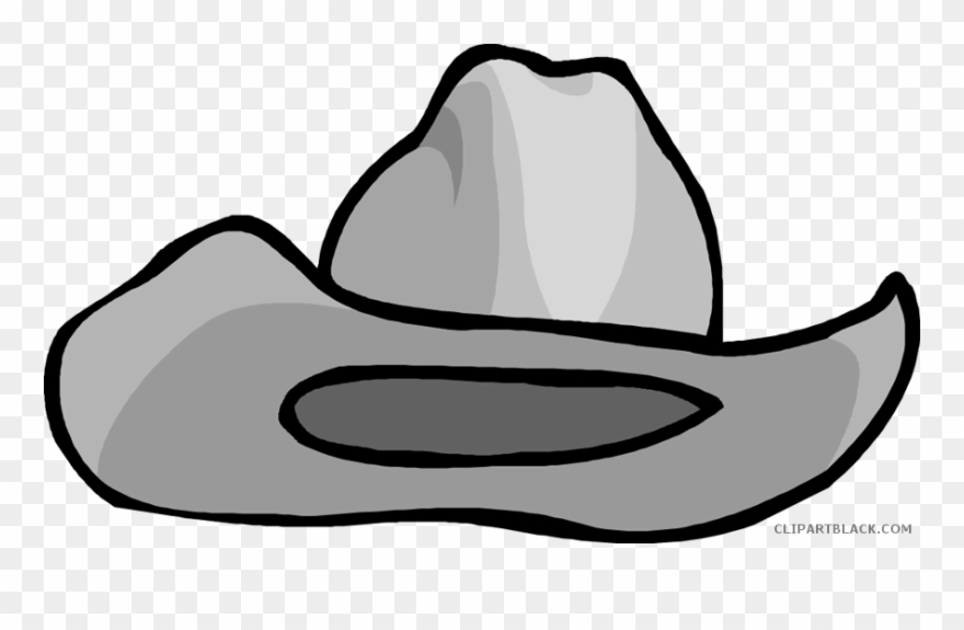 Cowboy Hat Clipart Black And White - Cartoon Clip Art Cowboy Hat - Png Download