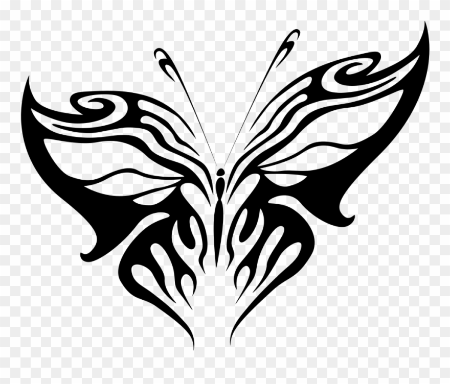 Butterfly Line Art - Tattoo Clipart