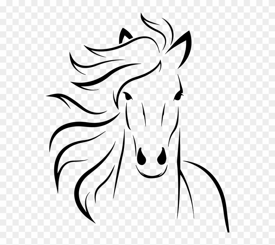 Silhouette Horse Clipart Black And White - Png Download