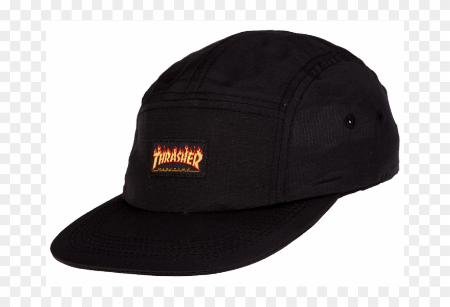 Casqauette Homme Noir Thrasher Cap Flame Logo 5-panel Clipart